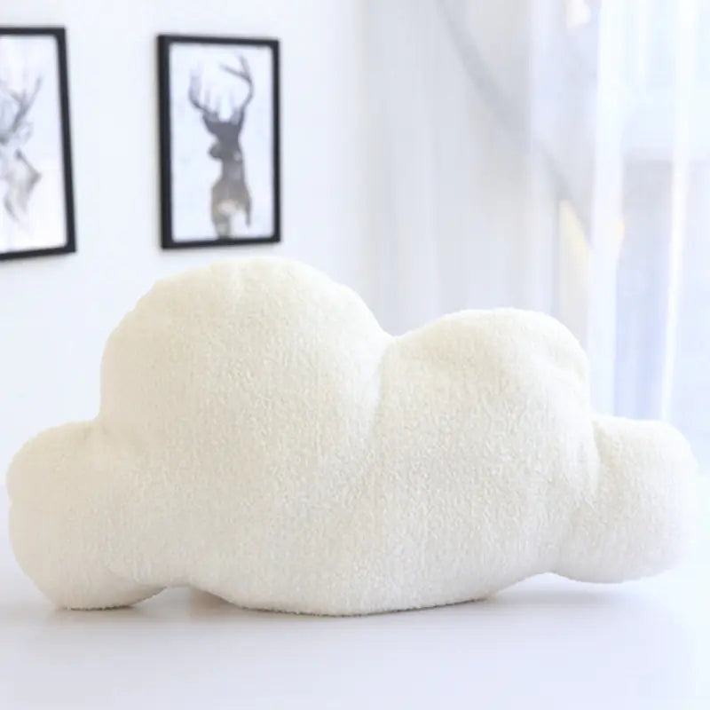 Gray and White Cloud Shaped Plush Pillow Cushion Toy