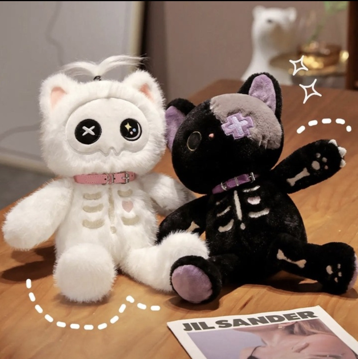 🖤 Kawaii Skeleton Cat Plush