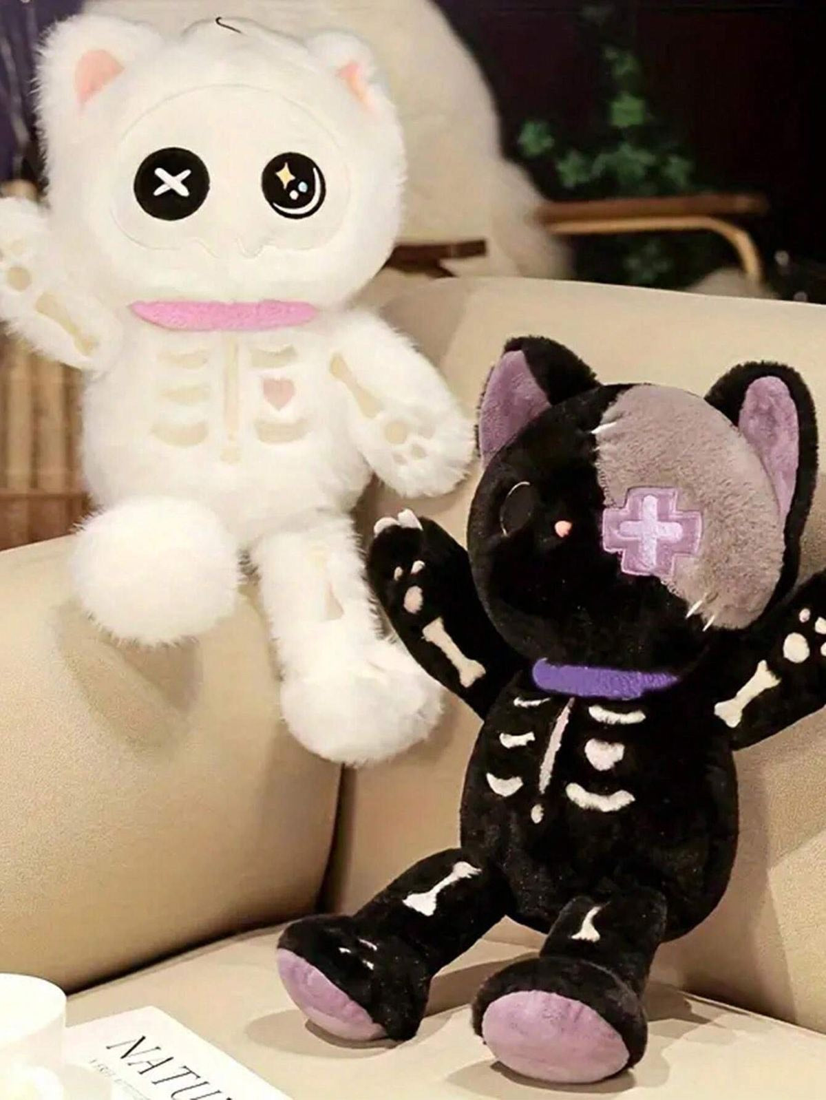 🖤 Kawaii Skeleton Cat Plush