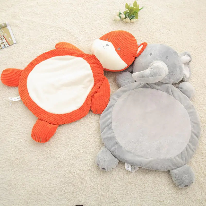 Plush Elephant & Fox Baby Play Mat